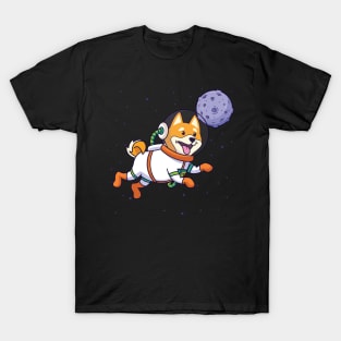 Shiba inu floating in space T-Shirt